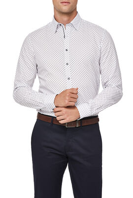Derron Shirt, White/Navy, hi-res